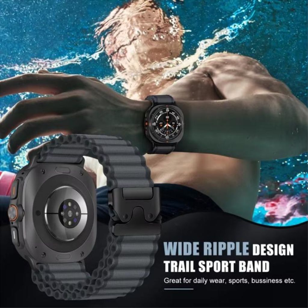 Samsung Galaxy Watch8/Watch8 Classic Kellonranneke – Tummanharmaa/Hopea