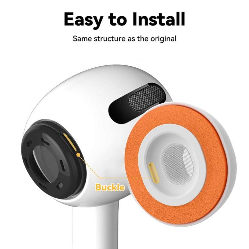 XDcase silikon öronproppar till AirPods Pro 1/2, 4 par XS/S/M/L – Vit/Orange