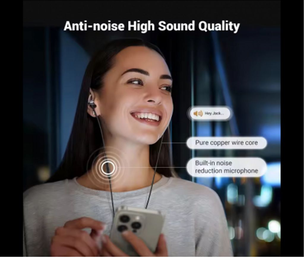 UGREEN EP105 handsfree hodetelefoner med kabel USB-C – svart