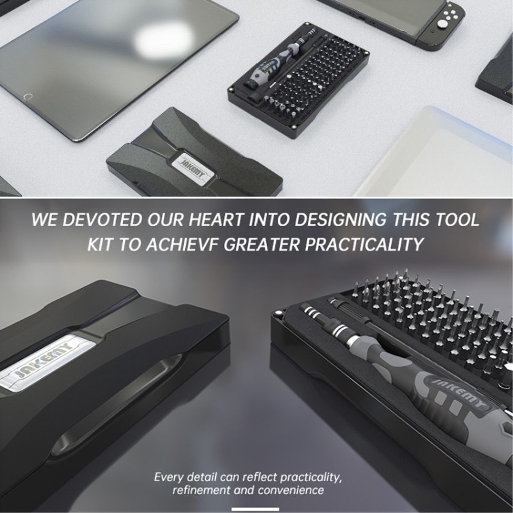 JAKEMY JM-8176 verktøysett for demontering av klokker og telefoner, 106-i-1