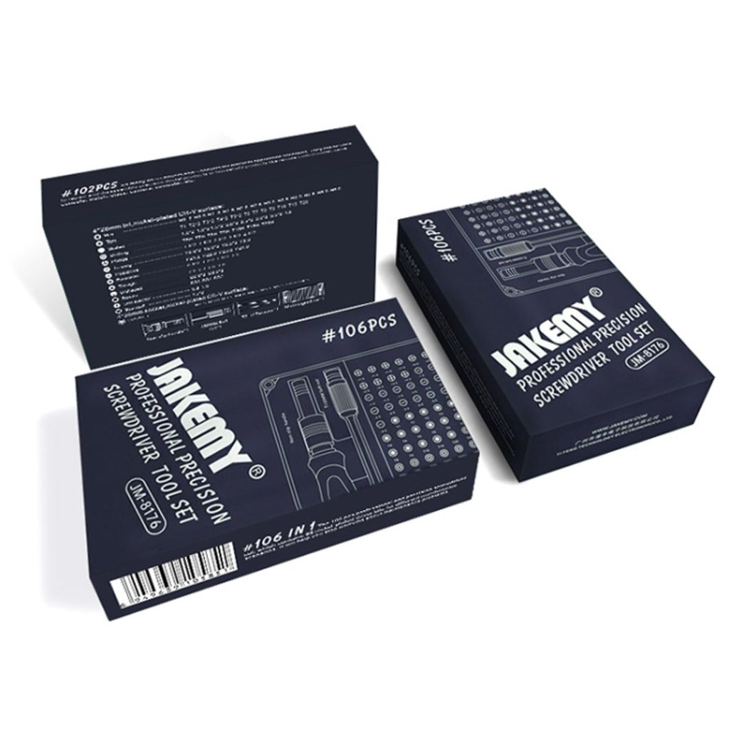 JAKEMY JM-8176 verktøysett for demontering av klokker og telefoner, 106-i-1