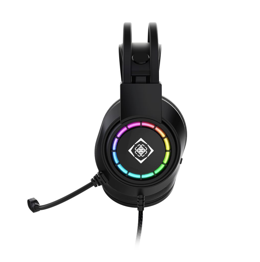 Outlet Deltaco Gaming DH220 stereo headset, USB, RGB - sort