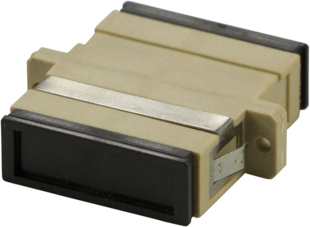 Snap-in fiber mating sleeve 2xSC-SC multi mode duplex – beige