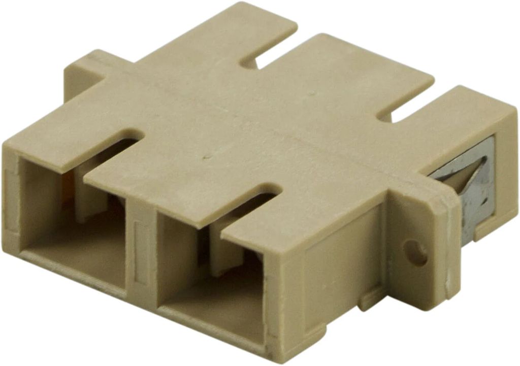 Snap-in fiber mating sleeve 2xSC-SC multi mode duplex – beige