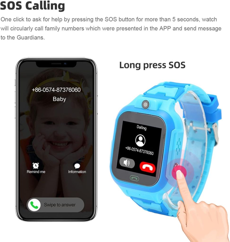 Kupphjørne SiGN Smartklokke Barn 4G, WiFi, GPS - Blå