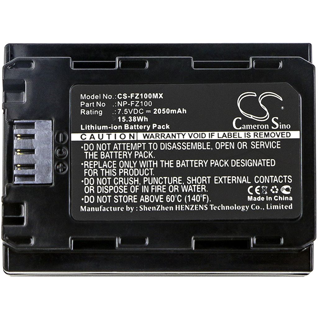 NP-FZ100 laitteelle Sony, 7.5V, 2050 mAh