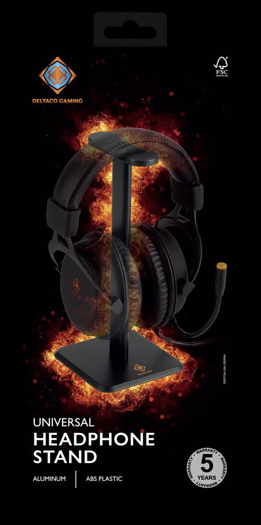 Deltaco Gaming headsetställ aluminium – svart