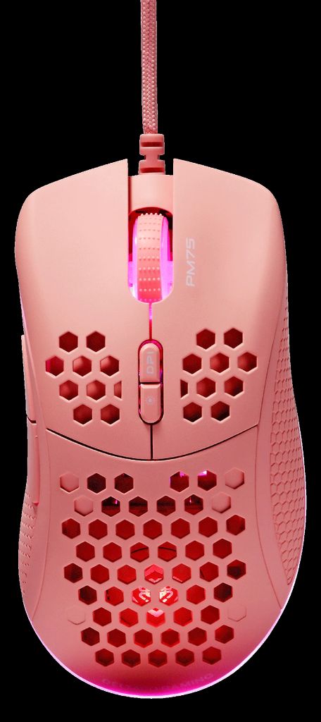 Deltaco Gaming PM75 ultralet gamingmus med RGB – pink