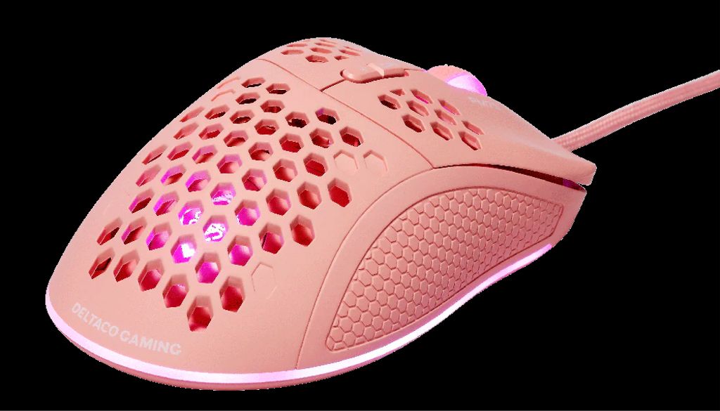 Deltaco Gaming PM75 ultralet gamingmus med RGB – pink