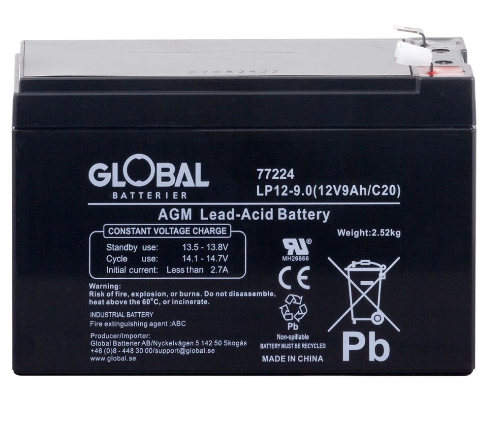 Global 12V 9Ah AGM 151x65x94