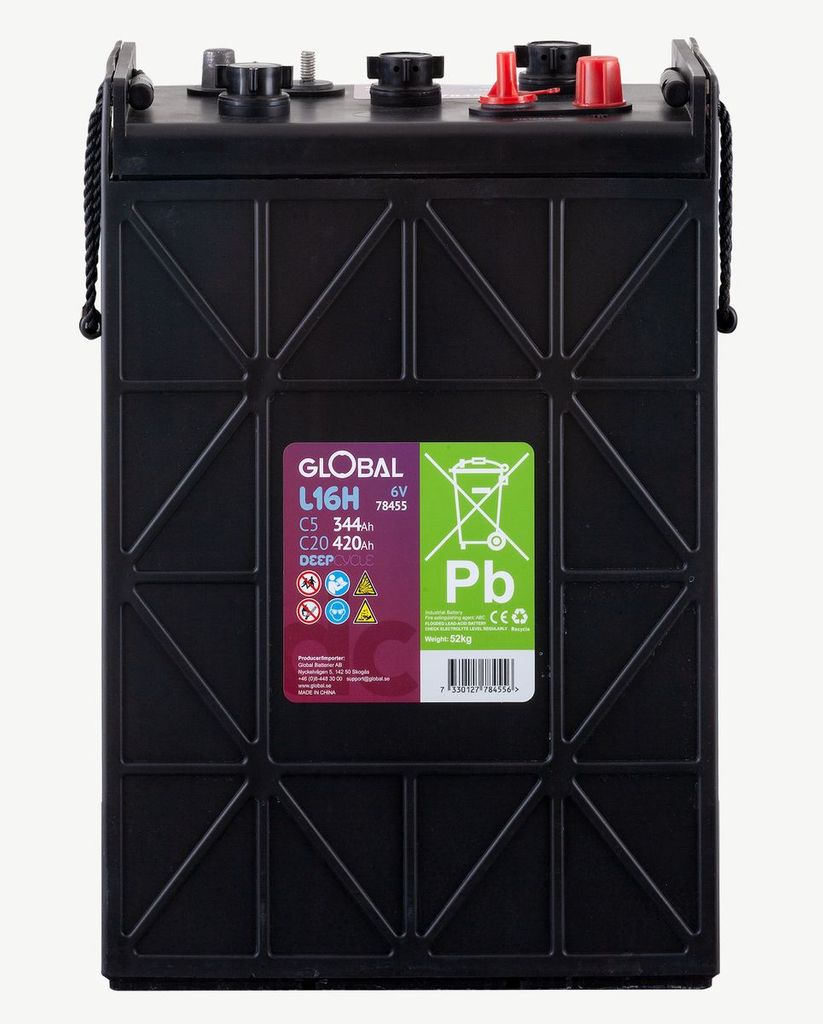 Global 6V 420Ah L16H Semi-Traktionsbatteri 296x176x425mm
