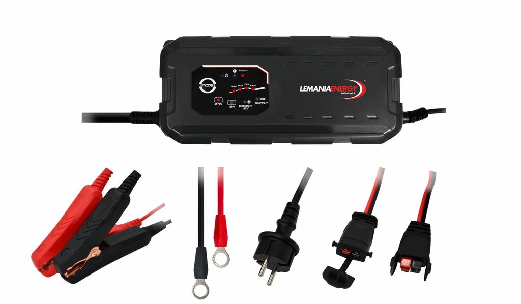 Lemania Energy LEM1224150 Batterilader 12/24V 15A for Bly og Litium