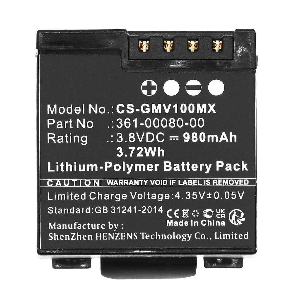 Garmin Virb X Compact, 3.8V, 980 mAh