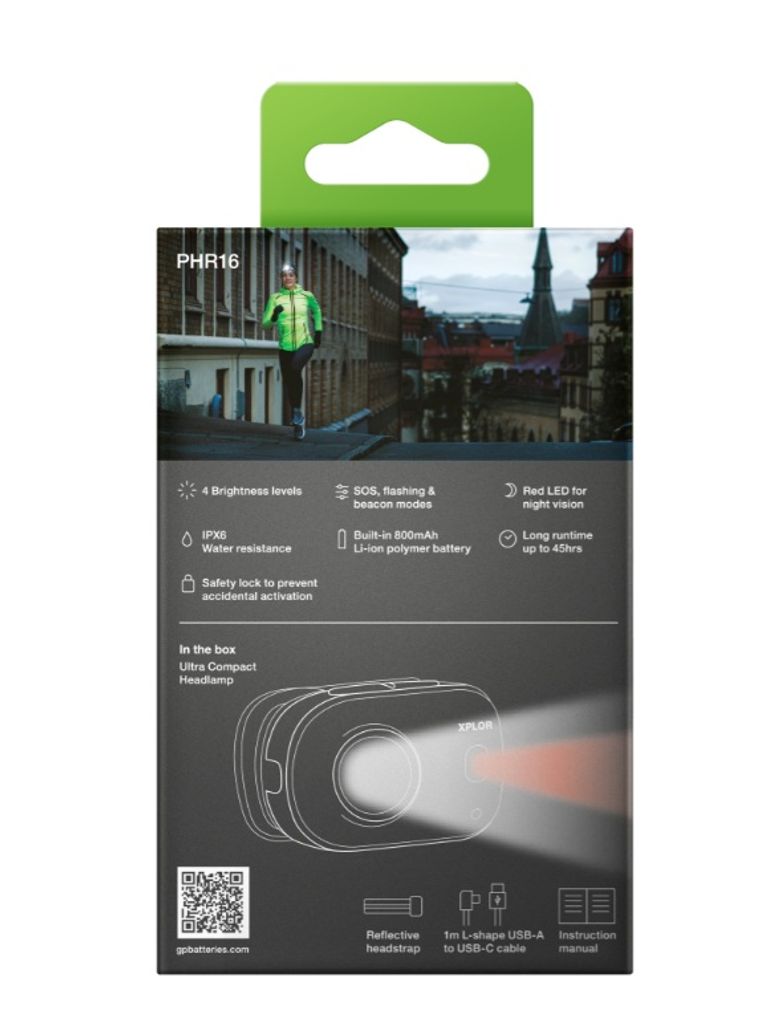 Hodelykt GP Xplor 300 lumen