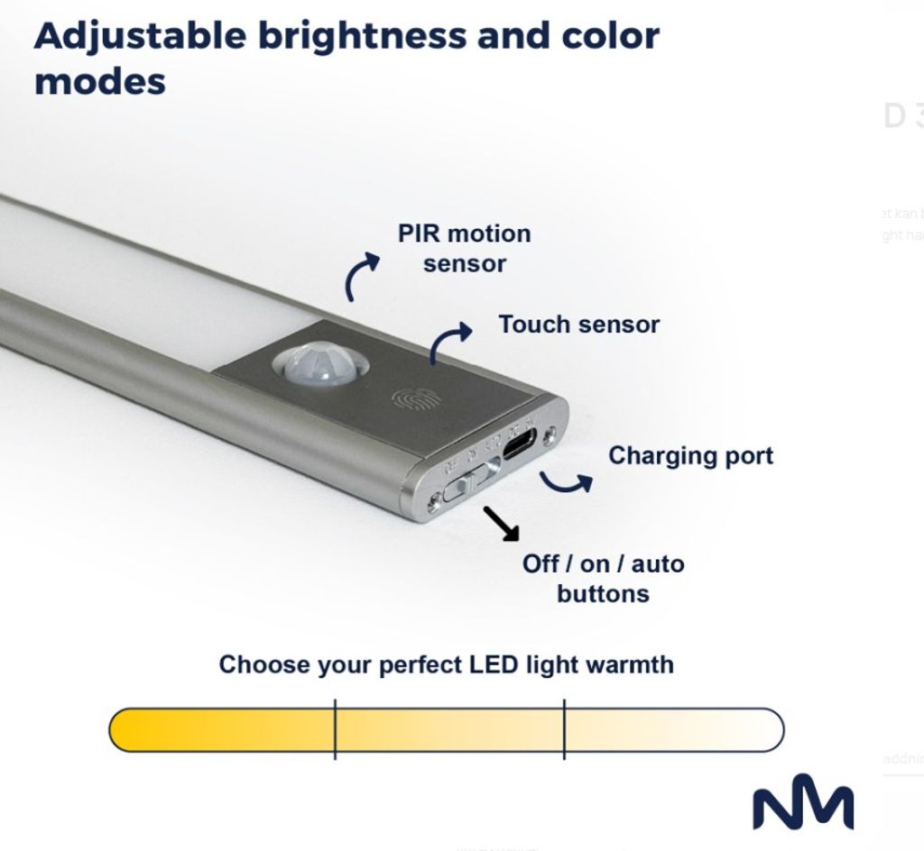 Sunmatic Sensorlampa LED 30cm 2-pack - för skåp & garderob - Rörelsesensor