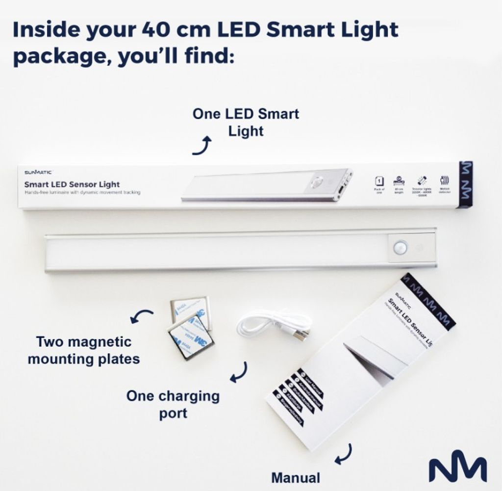 Sunmatic Sensorlampa LED 40cm 1-pack - för skåp & garderob - Rörelsesensor