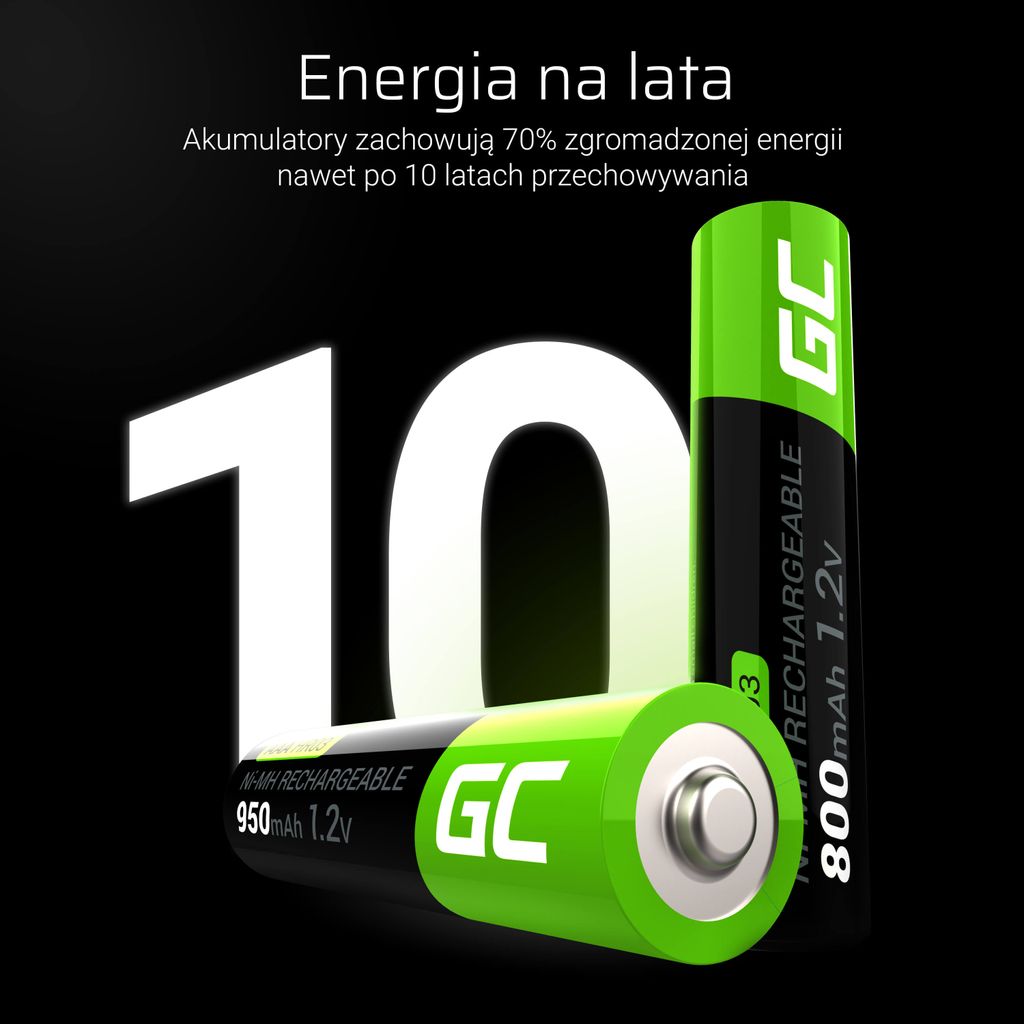 Green Cell 2x AAA Uppladdningsbara Batterier HR03 950mAh Eco-Friendly Power
