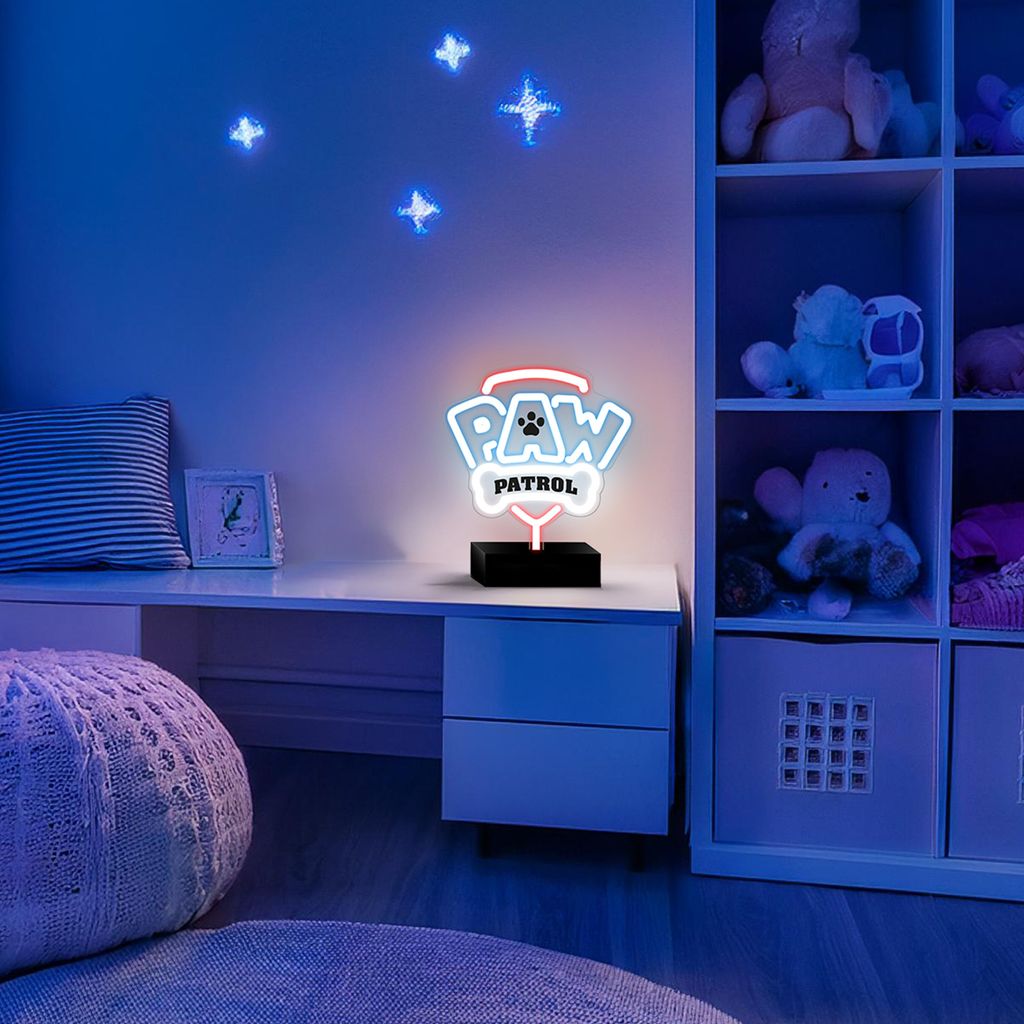 Paw Patrol Logo Neon LED-lampa på fot – Flerfärgad
