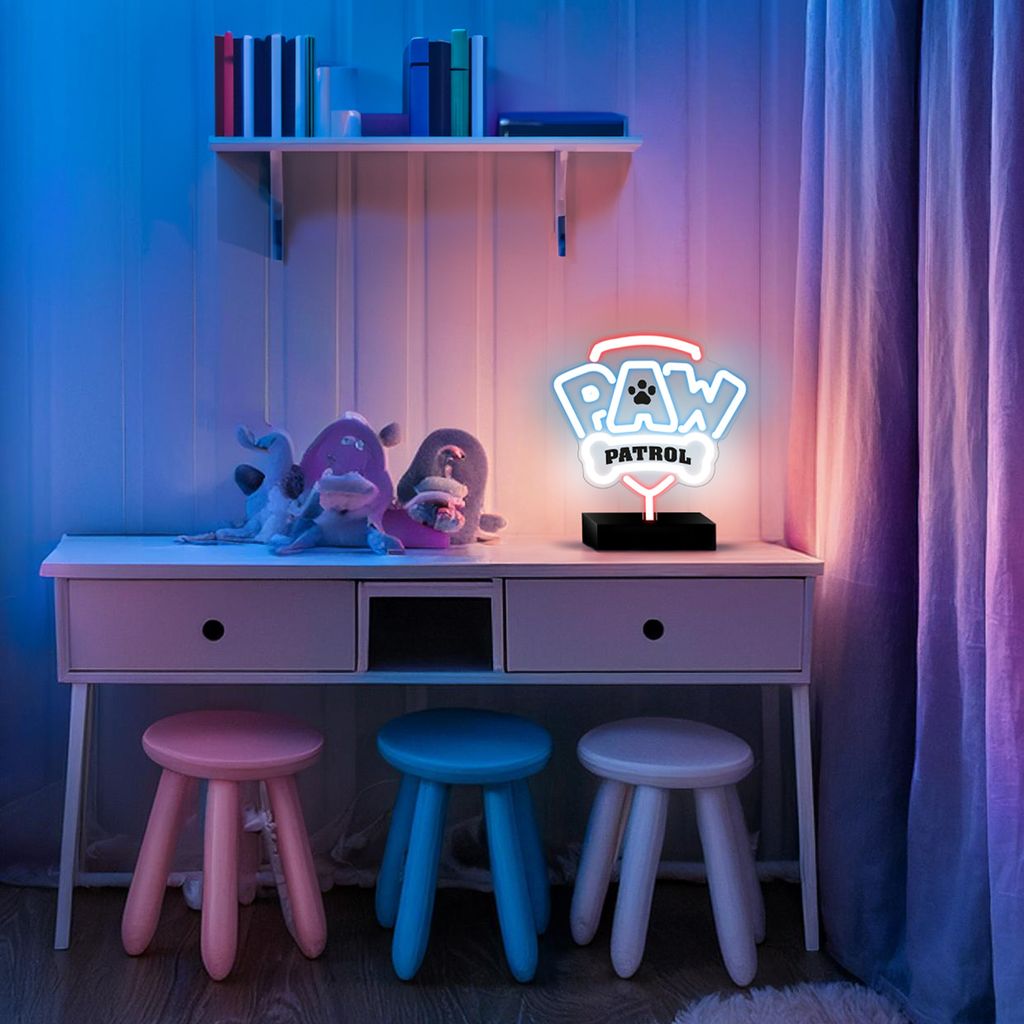 Paw Patrol Logo Neon LED-lampa på fot – Flerfärgad