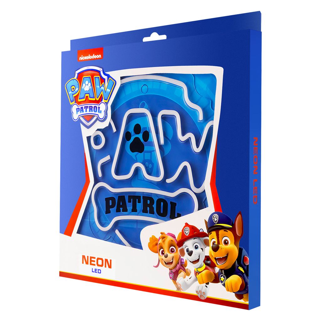 Paw Patrol Logo Neon LED-lampa på fot – Flerfärgad