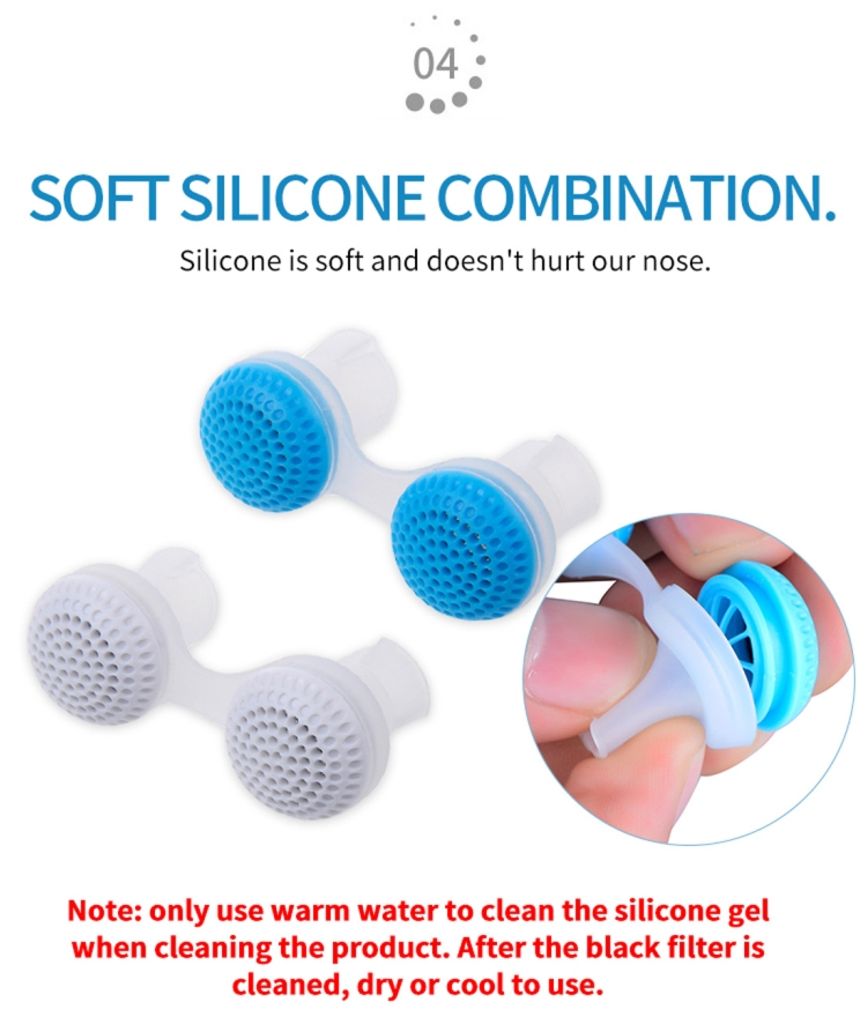 2-in-1 kuorsausta ehkäisevä nenän ilmanpuhdistin – valkoinen