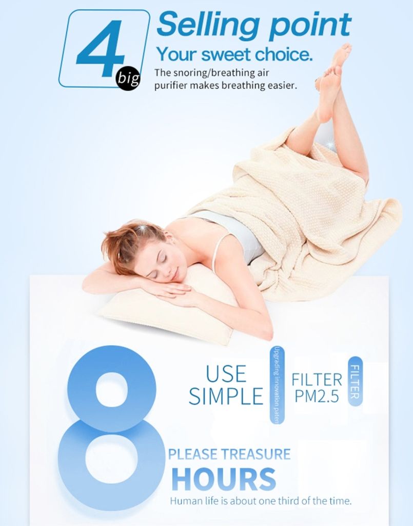 2-in-1 kuorsausta ehkäisevä nenän ilmanpuhdistin – valkoinen