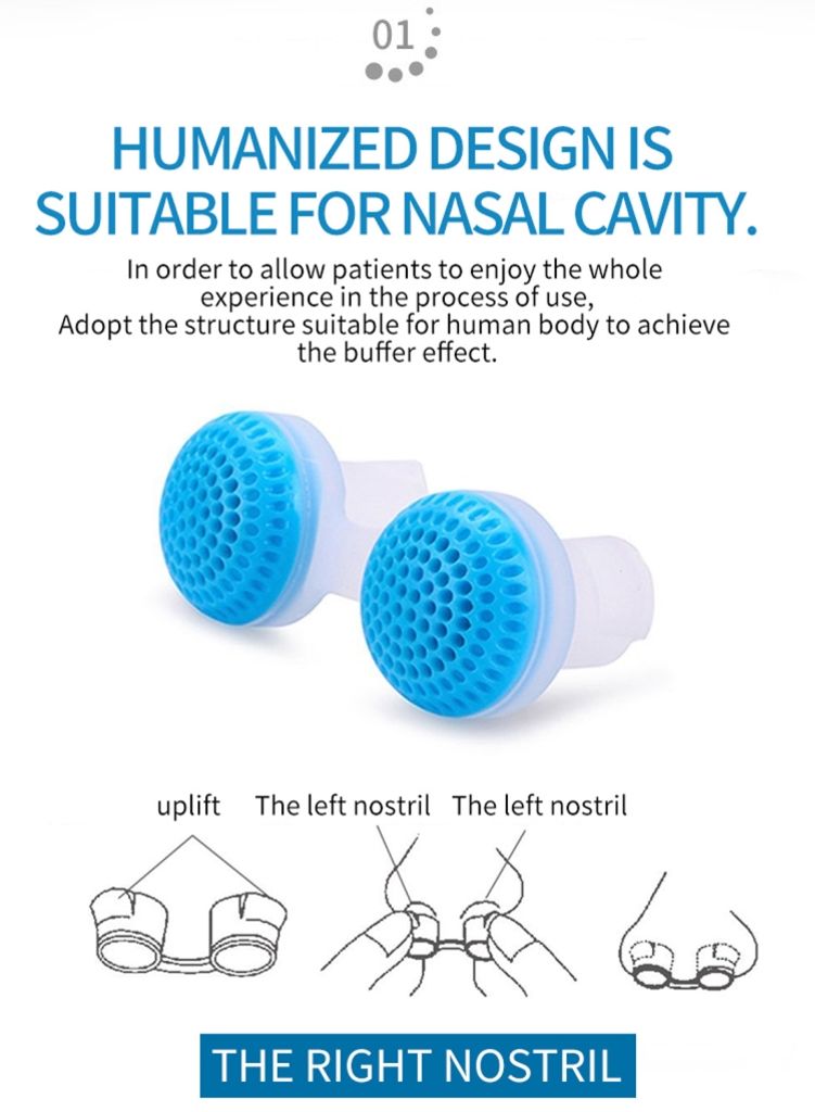 2-in-1 kuorsausta ehkäisevä nenän ilmanpuhdistin – valkoinen