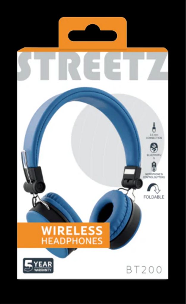 Streetz kokoontaitettavat korvakuulokkeet BT-kuulokkeet – sininen
