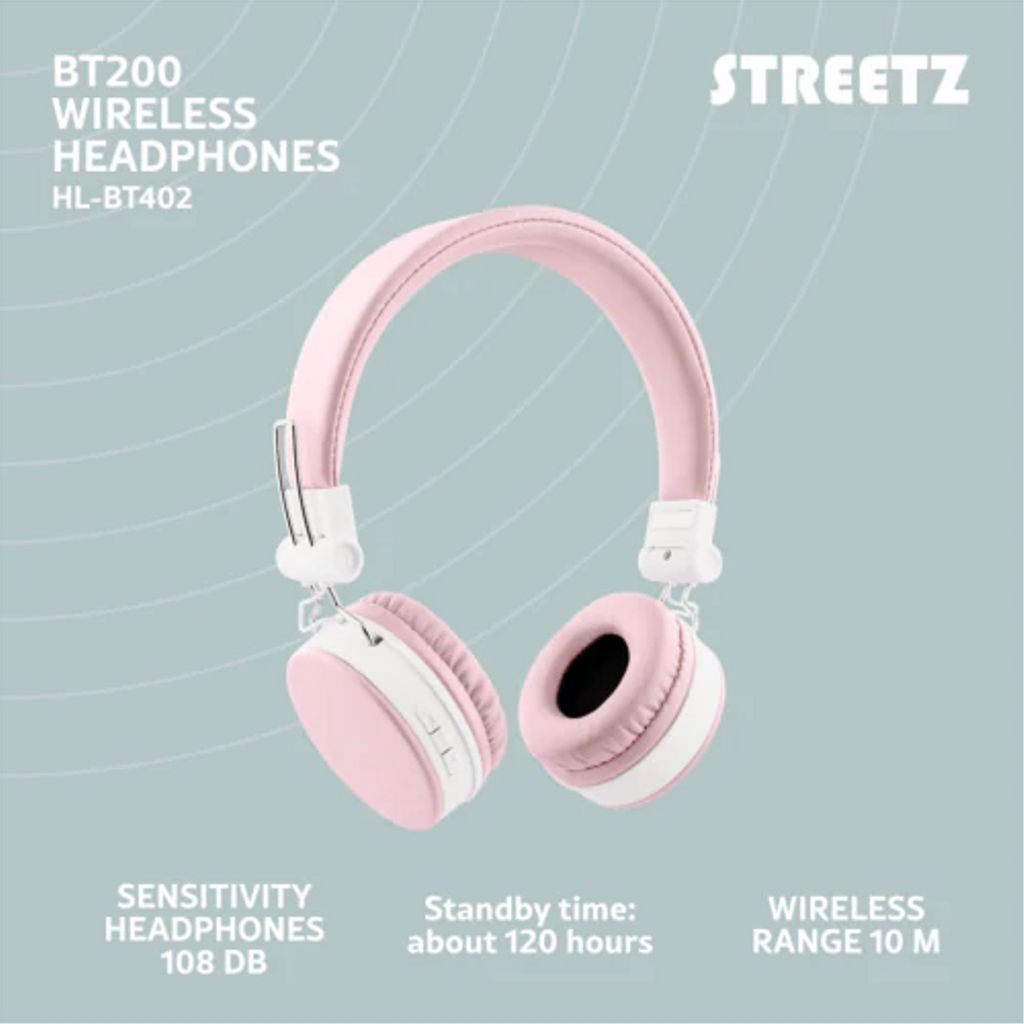 Streetz kokoontaitettavat Bluetooth-kuulokkeet korvalle - pinkki