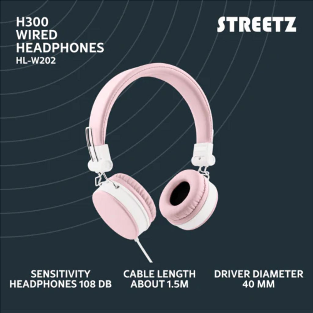 Streetz-kuulokkeet mikrofonilla ja kaukosäätimellä - pinkki