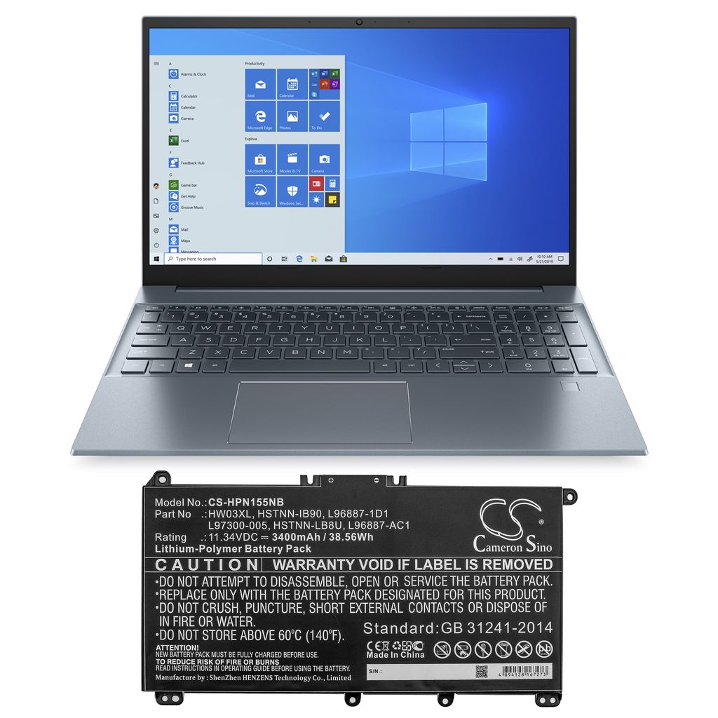 HSTNN-IB90 for HP, 11.34V, 3400 mAh