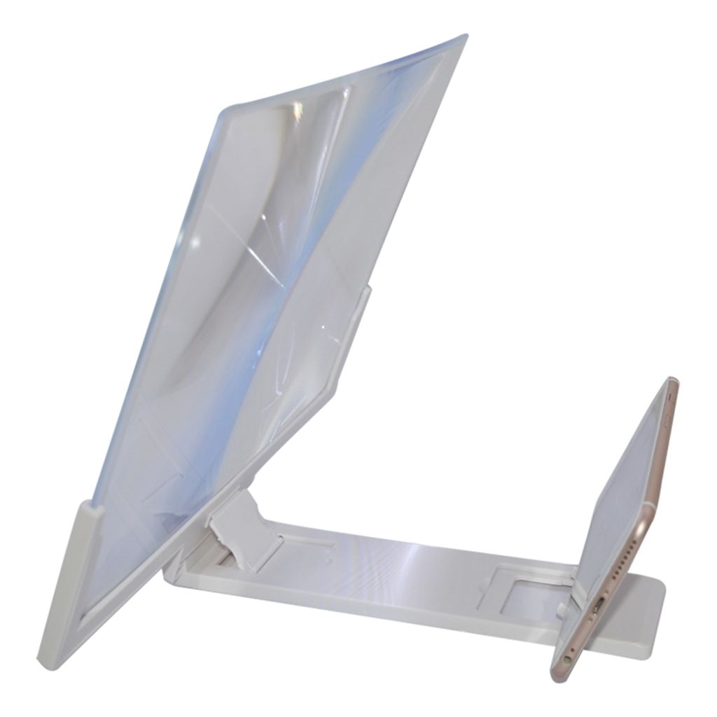 F3 universal förstorare till mobilskärm med stativ – Vit