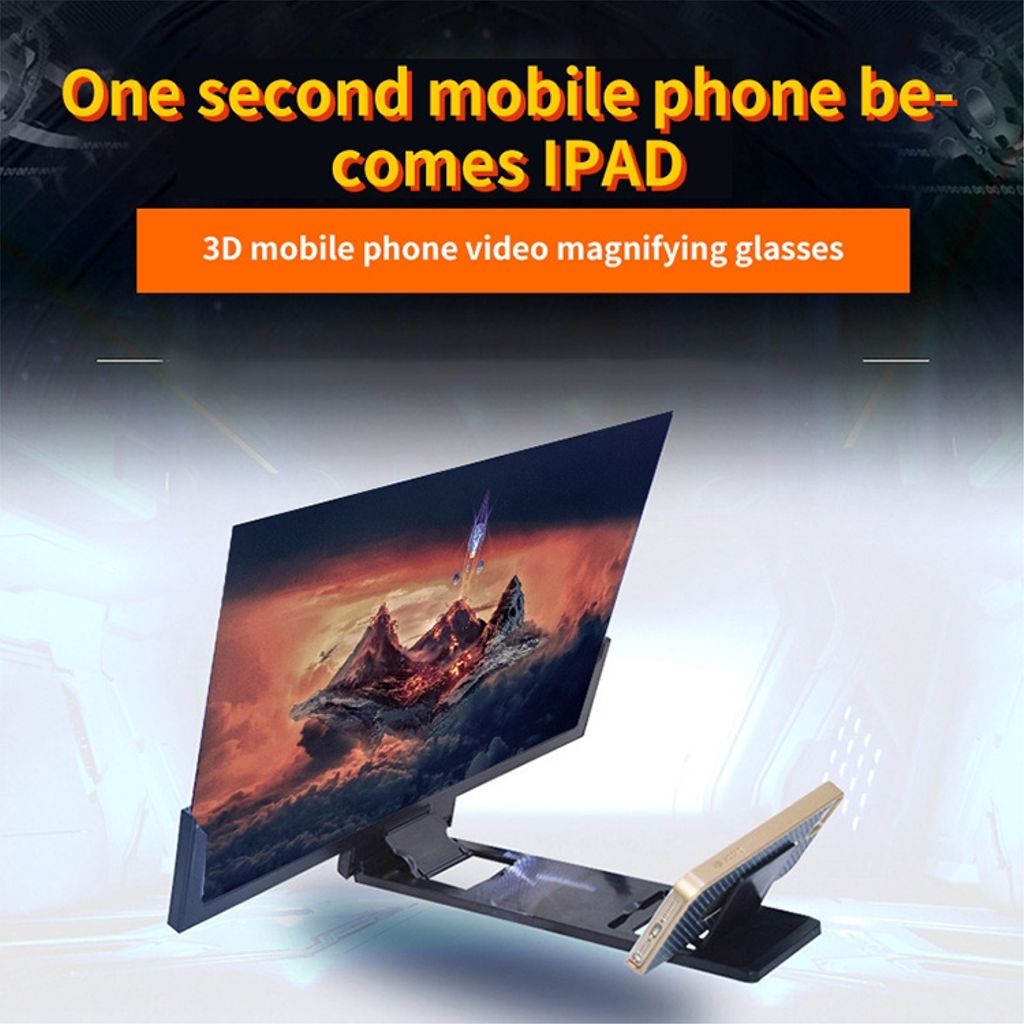 F3 universal förstorare till mobilskärm med stativ – Vit