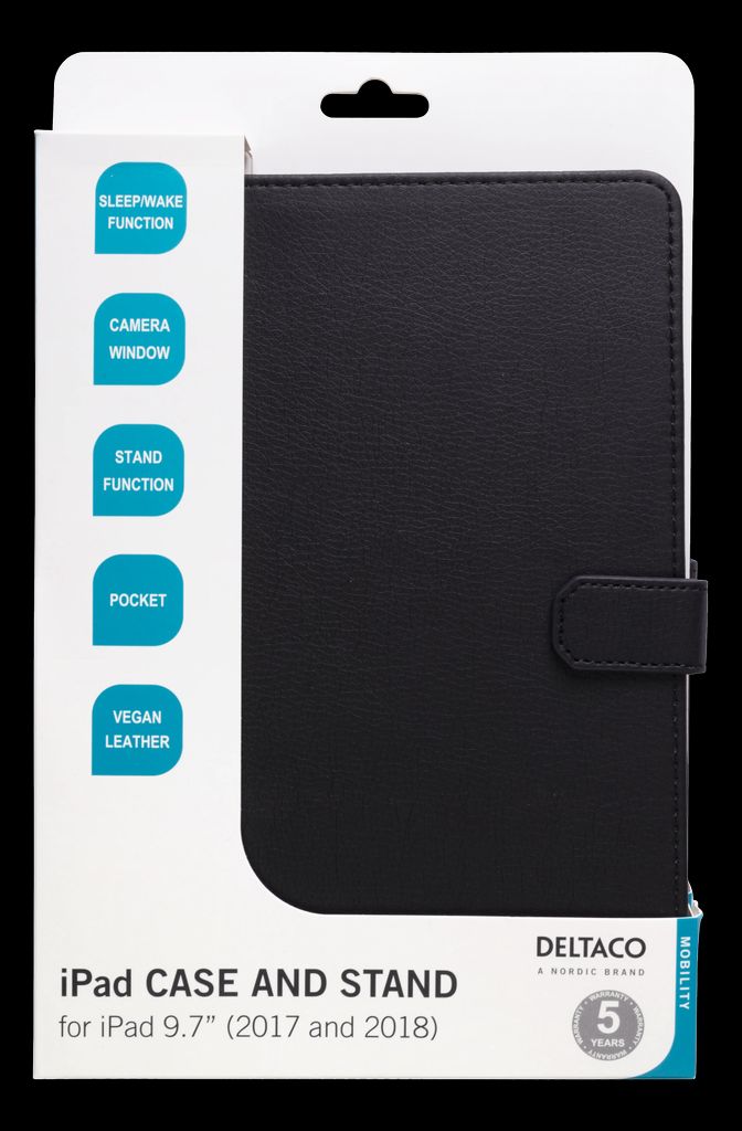 Deltaco iPad 9,7 Fodral med Stativ – Svart