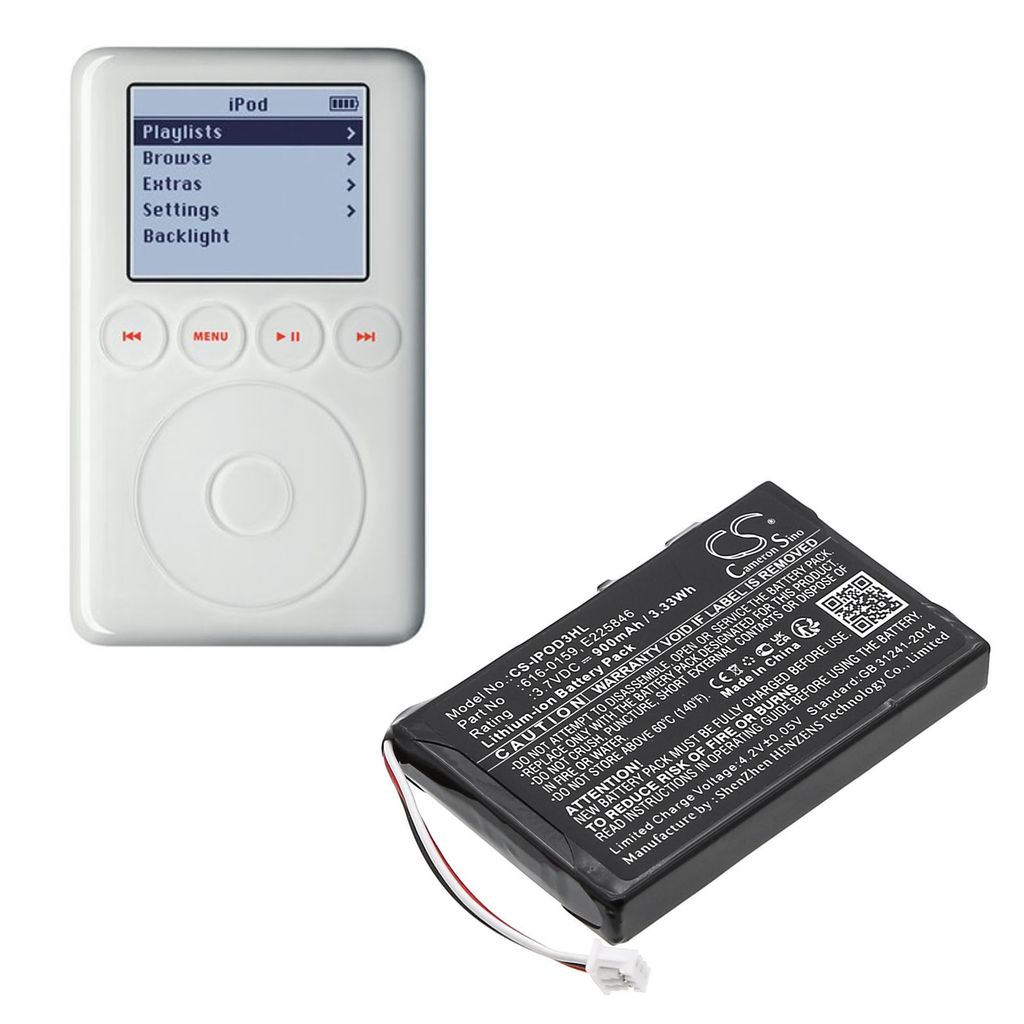 Apple iPOD 3th Generation, 3.7V, 900 mAh