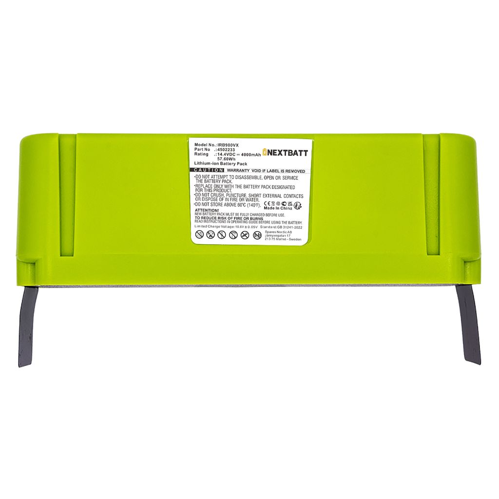 4376392 for Irobot, 14,4V, 4000mAh