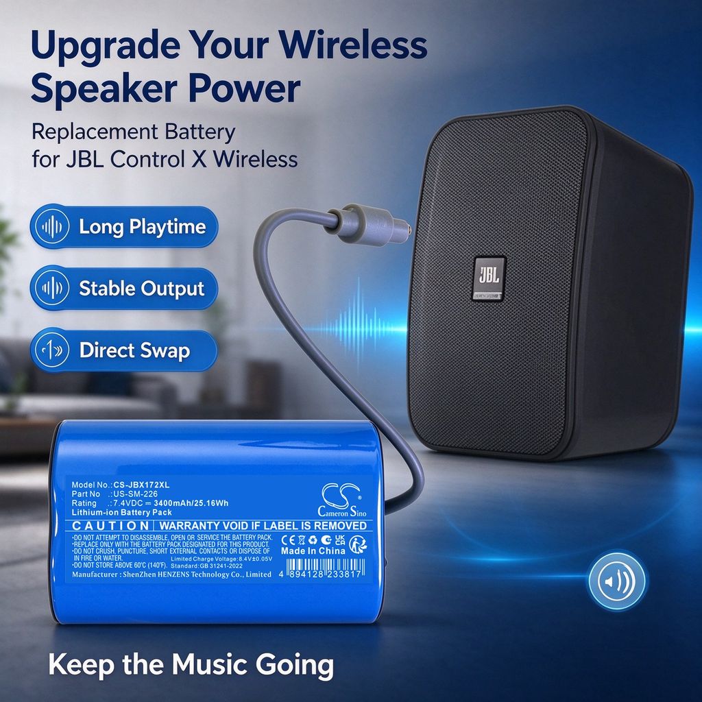  US-SM-226 laitteelle JBL, 7.4V, 3400mAh