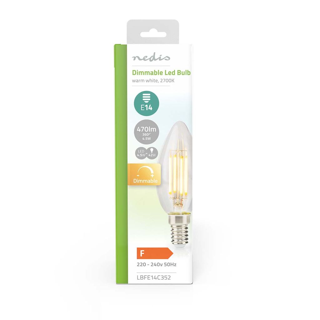 Nedis LED-lampa E14, Ljus, 4,5W - Transparent