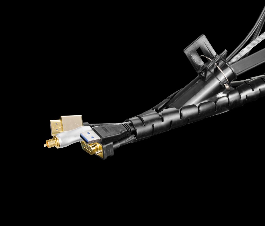 Deltaco nylon kabelstrømpe 2,5 m – svart