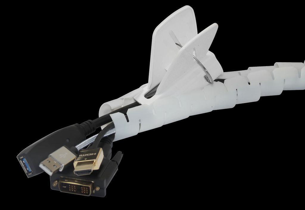 Deltaco nylonkabelslange 25 mm med verktøy – hvit 2,5 m