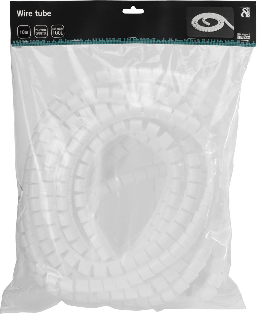 Deltaco kabelsluk i nylon - hvit, 10m, 25mm diameter