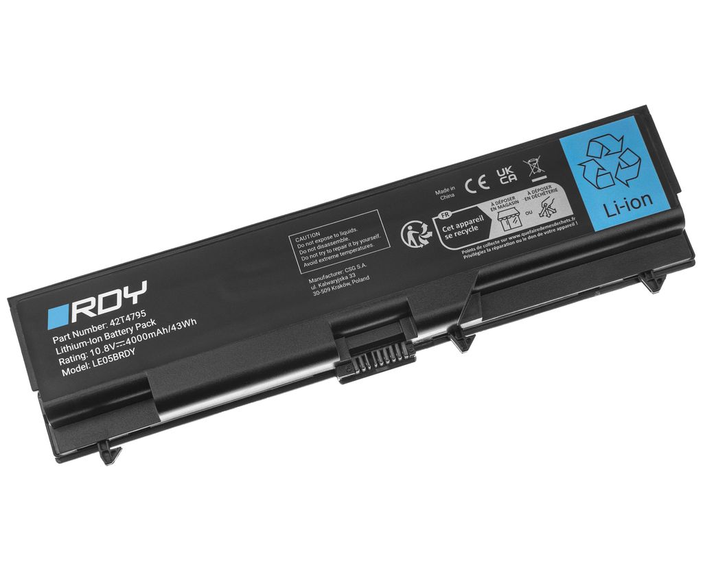 RDY Laptop Batteri 42T4235 42T4795 til Lenovo ThinkPad L510 L512 L520 SL410 osv.