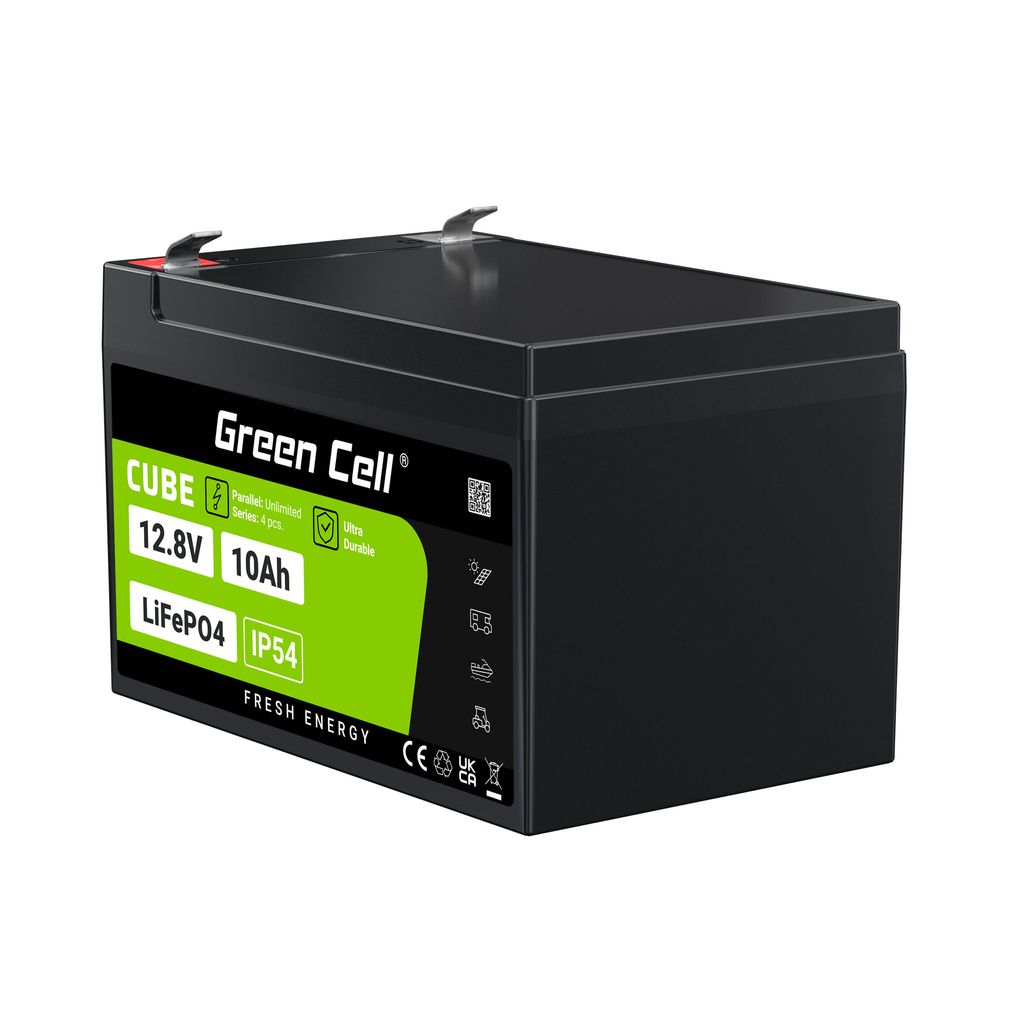 Green Cell CUBE LiFePO4 10Ah 12,8V 128Wh litium-jern-fosfat-batteri