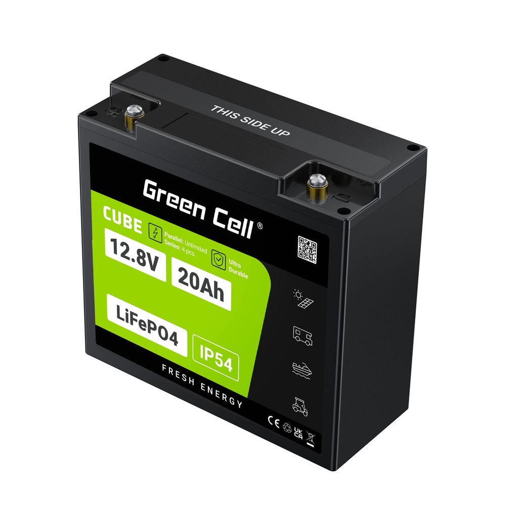 Green Cell CUBE LiFePO4 20Ah 12,8V 256Wh litiumjernfosfatbatteri