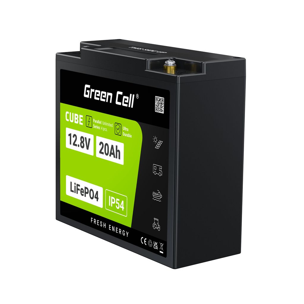 Green Cell CUBE LiFePO4 20Ah 12,8V 256Wh litiumjernfosfatbatteri