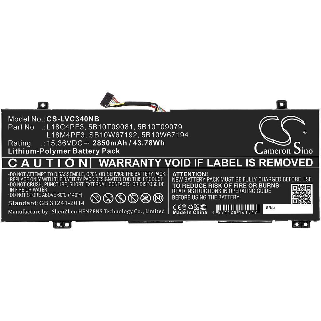 SB10W67311 för Lenovo, 15.36V, 2850 mAh
