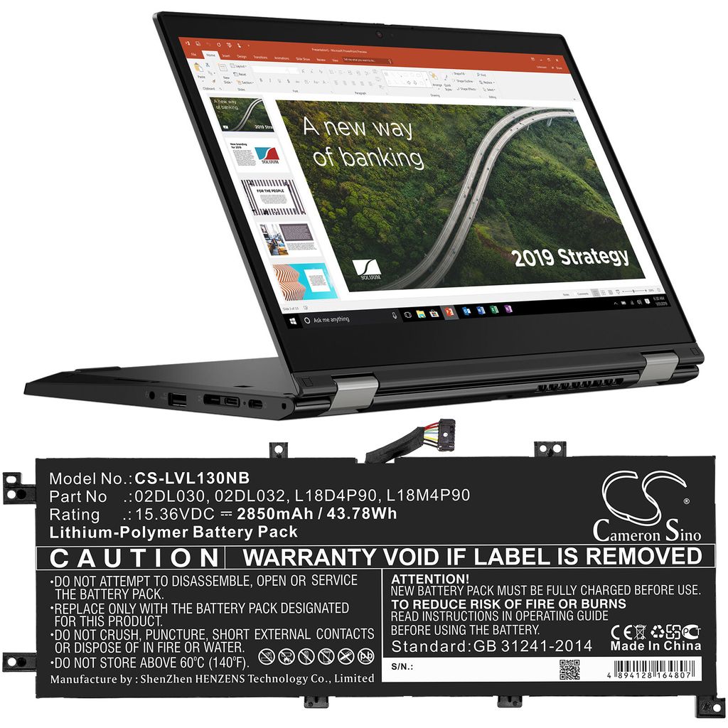 02DL031 för Lenovo, 15.36V, 2850 mAh