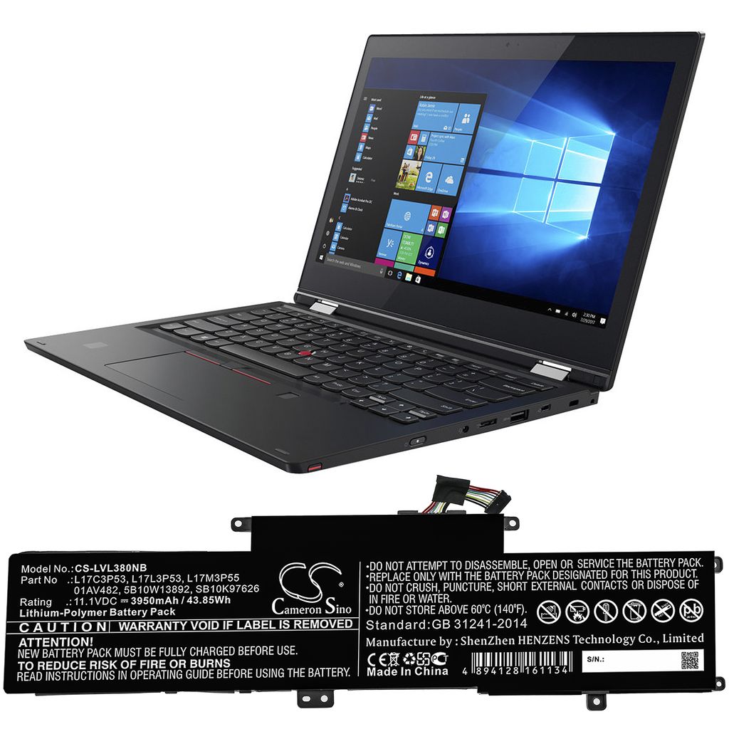 Lenovo ThinkPad L380 Yoga 20M7S00100, 11,1V, 3950mAh