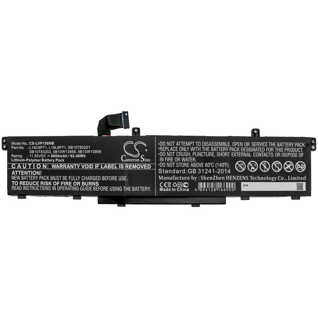 Lenovo ThinkPad P15 Gen 1 20ST003XUS, 11,55V, 8000mAh