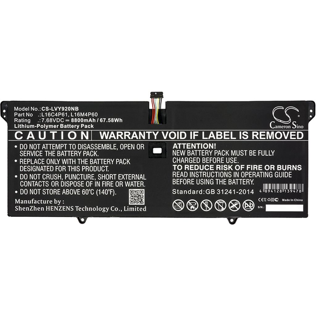 Lenovo Yoga 920-13IKB 80Y700F8PB, 7.68V, 8800 mAh